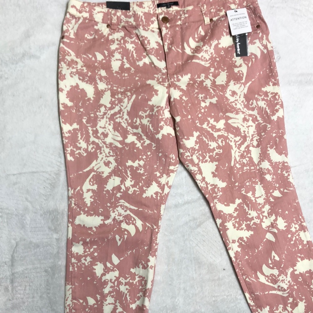 Women's Pink and Cream Jeans